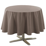 Taupe Tafelkleed Van Polyester Rond 180 Cm - Tafellakens