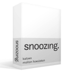 Snoozing - Katoen - Molton - Hoeslaken - Lits-jumeaux - 160x200 - - Wit