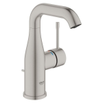 Grohe Essence 1-gats wastafelkraan M-size met hoge draaibare uitloop met waste Supersteel 24173DC1