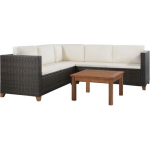 Vidaxl 4-delige Loungeset Met Kussens Poly Rattan - Marrón