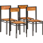 Vidaxl Eetkamerstoelen Massief Acaciahout Met Sheesham Afwerking 4 St - Bruin