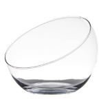 Bellatio Design Transparante Schuine Schaal Vaas/vazen Van Gerecycled Glas 20 X 17 Cm - Vazen