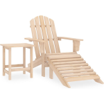 Vidaxl Tuinstoel Adirondack Met Voetenbank En Tafel Massief Vurenhout - Beige