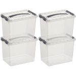 12x Kunststof Stapelbare Opbergbak 9 Liter 30 X 20 X 22 Cm - Opbergbox