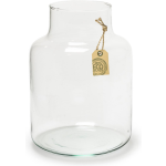 Bellatio Design Transparante Melkbus Vaas/vazen Van Eco Glas 14 X 20 Cm - Vazen