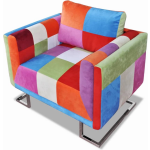 Vidaxl Fauteuil Met Patchwork Ontwerp En Verchroomde Poten Kubus Stof