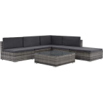 Vidaxl 6-delige Loungeset Met Kussens Poly Rattan - Grijs