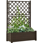 Vidaxl Plantenbak Met Latwerk 100x43x142 Cm Pp Mokka - Marrón