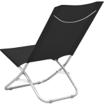 Vidaxl Strandstoelen 2 St Inklapbaar Stof - Zwart