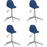 Vidaxl Eetkamerstoelen Draaibaar 4 St Stof - Blauw