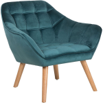 Beliani Karis Fauteuil Fluweel 74 X 85 Cm - Blauw