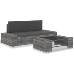 Vidaxl 3-delige Loungeset Poly Rattan - Grijs