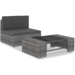 Vidaxl 2-delige Loungeset Poly Rattan - Gris