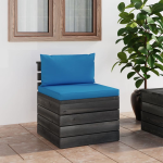 Vidaxl Tuinmiddenbank Met Kussens Pallet Grenenhout - Blauw