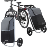 Shoppingcruiser 2 In 1 Boodschappentrolley Voor Achter De Fiets - Fietskar- Bagagekar - Zwart