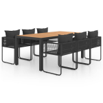 Vidaxl 7-delige Tuinset Pvc-rattan En Bruin - Zwart