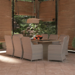 Vidaxl 9-delige Tuinset Poly Rattan - Marrón