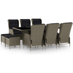 Vidaxl 9-delige Tuinset Met Kussens Poly Rattan - Bruin