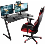 Acaza Gaming Bureau, Gamer Computer Tafel Met Driehoekig Gevormde Z Frame, - Zwart