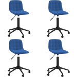 Vidaxl Eetkamerstoelen Draaibaar 4 St Fluweel - Blauw