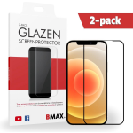 2-pack Bmax Iphone 12 Mini Screenprotector - Glass - Full Cover 2.5d - Black/zwart