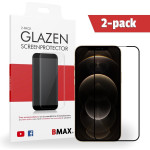 2-pack Bmax Iphone 12 Pro Max Screenprotector - Glass - Full Cover 2.5d - Black/zwart