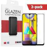 2-pack Bmax Samsung Galaxy M31 Screenprotector - Glass - Full Cover 2.5d - Black/zwart