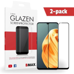 2-pack Bmax Oppo A91 Screenprotector - Glass - Full Cover 2.5d - Black