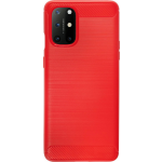Bmax Carbon Soft Case Hoesje Voor Oneplus 8t - Red/ - Rood