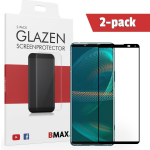 2-pack Bmax Sony Xperia 5 Iii Screenprotector - Glass - Full Cover 2.5d - Black
