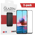 2-pack Bmax Xiaomi Redmi Note 10 Screenprotector - Glass - Full Cover 2.5d - Black