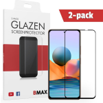 2-pack Bmax Xiaomi Redmi Note 10 Pro Screenprotector - Glass - Full Cover 2.5d - Black