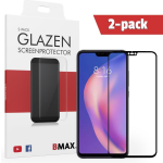 2-pack Bmax Xiaomi Mi 8 Lite Screenprotector - Glass - Full Cover 2.5d - Black
