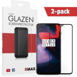 2-pack Bmax Oneplus 6 Screenprotector - Glass - Full Cover 5d - Black