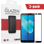 2-pack Bmax Huawei Y5 2018 Screenprotector - Glass - Full Cover 2.5d - Black