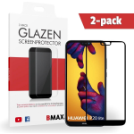 2-pack Bmax Huawei P20 Lite Screenprotector - Glass - Full Cover 5d - Black