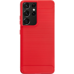 Bmax Carbon Soft Case Hoesje Voor Samsung Galaxy S21 Ultra - - Rood