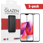 2-pack Bmax Oppo R15 Pro Screenprotector - Glass - Full Cover 2.5d - Black