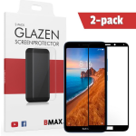 2-pack Bmax Xiaomi Redmi 7a Screenprotector - Glass - Full Cover 2.5d - Black