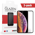 2-pack Bmax Apple Iphone X/xs Screenprotector - Glass - Full Cover 5d - Black
