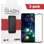 2-pack Bmax Lg V50 Thinq Screenprotector - Glass - Full Cover 2.5d - Black