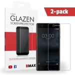 2-pack Bmax Nokia 3 Screenprotector - Glass - Edge Glue 3d Full Cover - Clear