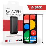 2-pack Bmax Google Pixel 5 Screenprotector - Glass - Full Cover 2.5d - Black