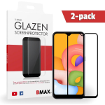 2-pack Bmax Samsung A01 Screenprotector - Glass - Full Cover 2.5d - Black