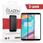 2-pack Bmax Oneplus 5t Screenprotector - Glass - Full Cover 5d - Black