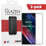 2-pack Bmax Oppo Find X3 Neo Screenprotector - Glass - Full Cover 5d - Black