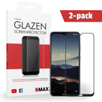 2-pack Bmax Nokia 7.2 Screenprotector - Glass - Full Cover 2.5d - Black