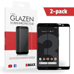 2-pack Bmax Google Pixel 3 Screenprotector - Glass - Full Cover 2.5d - Black