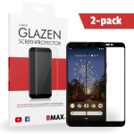 2-pack Bmax Google Pixel 3a Screenprotector - Glass - Full Cover 2.5d - Black