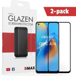 2-pack Bmax Oppo A74 Screenprotector - Glass - Full Cover 2.5d - Black